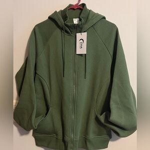 Zyia Oh So Soft Hoodie Zip Up Olive XL